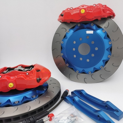 GT4 Auto 4 Pot Brake Kit Red Caliper Blue Center Hub 355*28mm