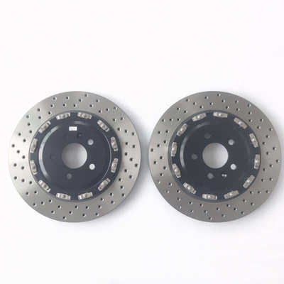 Black anodized Drilled Brake Disc Rotor 355*22mm Perforated Center Cap Bracket